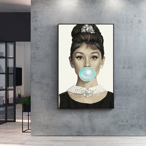 슈퍼 아름다운 햅번 DIY 디지털 유화 현대 조명 럭셔리 거실 식당 통로 북유럽 장식 그림 P2092025